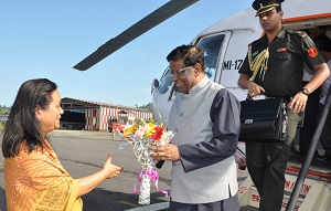 Governor Shri JP Rajkhowa during his departure at Raj Bhavan, Itanagar on 13th September 2016